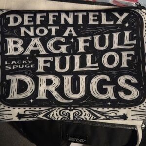 Black & White Statement Pouch - 'Definitely Not A Bag Full of Drugs'